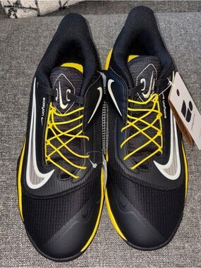 New Nike Precision 7 Lightening Black Shoes Yellow Accents & White size:11